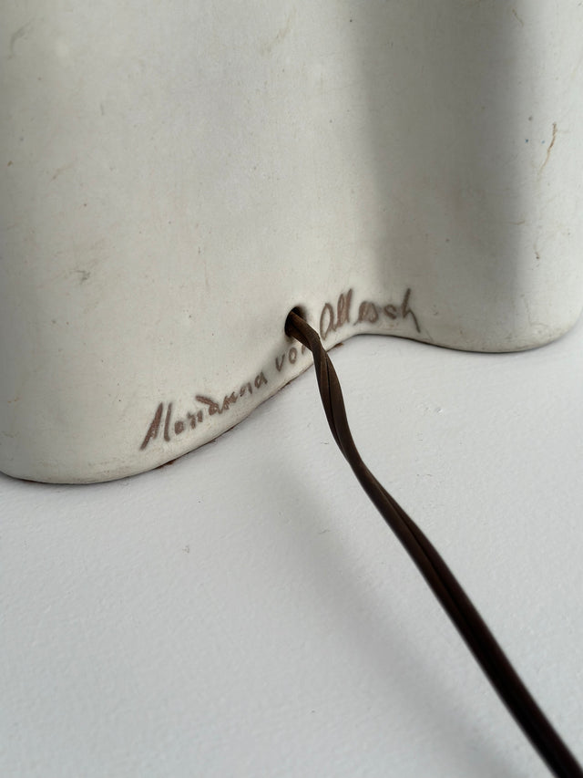 Marianna Von Allesch Mid 20th Century Modern Ceramic Incised Lamp