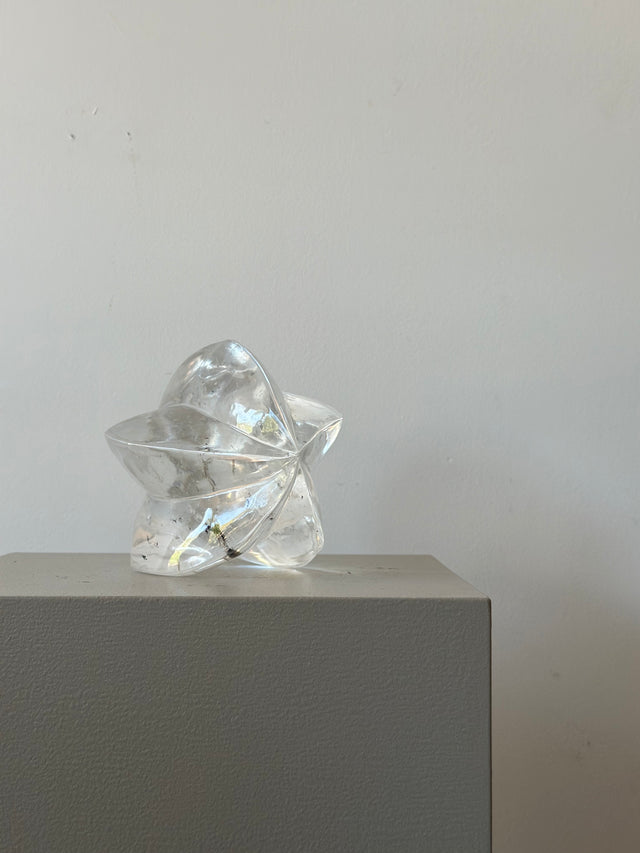 Robert Kuo Art Glass Sculpture of a Carambola or Star Fruit