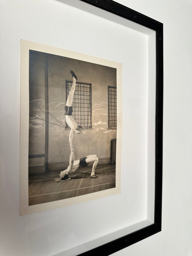 Vintage 1930s Photograph of Acrobats Custom Framed