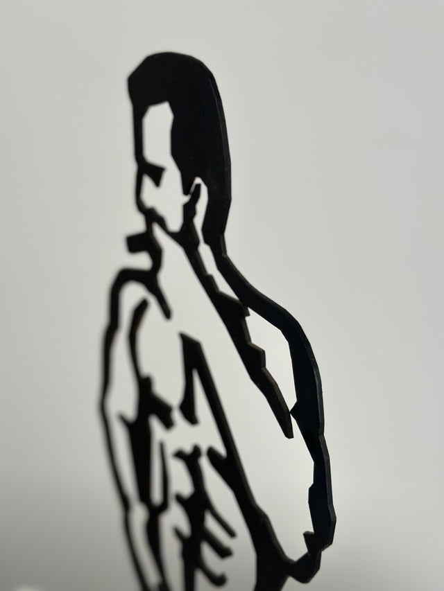 Post Modern Iron Cut Out Sculpture of Nude Man