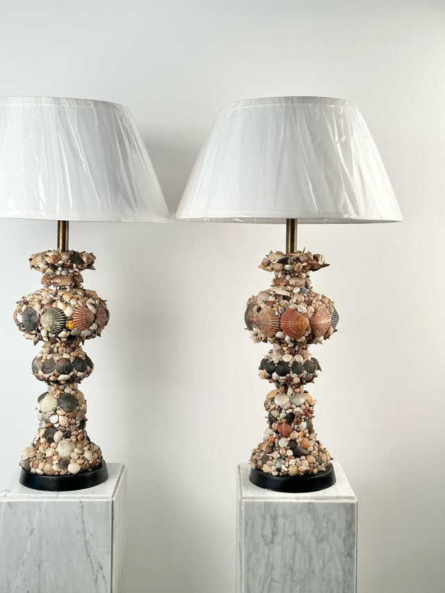 1960s Mid-Century Shell Lamp (Sold as Pair)