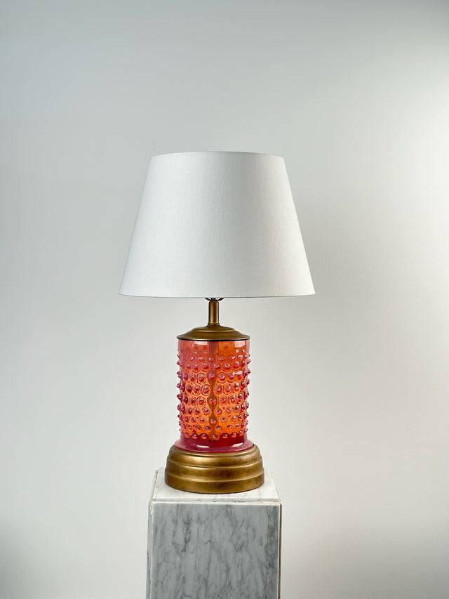 1940s Hand Blown Murano Glass Cylindrical Lamp with Steel Base